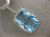 ESTATE LARGE 9.61CT DIAMOND & CUSHION BLUE TOPAZ 14K WHITE GOLD FILIGREE PENDANT