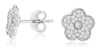 .25CT DIAMOND 14KT WHITE GOLD ROUND CLASSIC PAVE SOLITAIRE FLOWER STUD EARRINGS