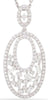 .43CT DIAMOND 14KT WHITE GOLD ROUND & BAGUETTE DOUBLE OVAL FUN FLOATING PENDANT