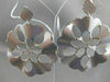 ESTATE LARGE DESIGNER 14K WHITE GOLD ROUND HANGING FLOWER HOOP EARRINGS 50M 2584