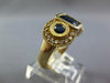LARGE 2.66CT DIAMOND & AAA SAPPHIRE 14K YELLOW GOLD EMERALD CUT & ROUND FUN RING