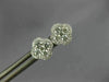 ESTATE .46CT DIAMOND 18KT WHITE GOLD 3D SQUARE FLOWER HALO STUD EARRINGS