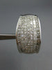 LARGE 5.81CT DIAMOND 14KT WHITE GOLD PRINCESS MULTI ROW CLIP ON HANGING EARRINGS