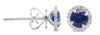 1.22CT DIAMOND & AAA SAPPHIRE 18KT WHITE GOLD CLASSIC HALO MARTINI STUD EARRINGS