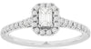 .55CT DIAMOND 14K WHITE GOLD 3D ROUND & BAGUETTE HALO FRIENDSHIP ENGAGEMENT RING