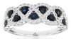 1.01CT DIAMOND & AAA SAPPHIRE 14KT WHITE GOLD 3D DOUBLE INFINITY FUN LOVE RING