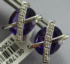 LARGE 11.45CT DIAMOND & AAA AMETHYST 14K WHITE GOLD OVAL & ROUND X STUD EARRINGS