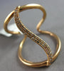 ESTATE LARGE .16CT DIAMOND 14KT ROSE GOLD 3D CLASSIC WAVE TENSION FUN RING