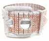 EXTRA LARGE 28.95CT WHITE & PINK DIAMOND 18KT WHITE & ROSE GOLD 3D CUFF BRACELET