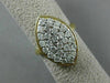 ESTATE LARGE 1.5CT DIAMOND 14K 2 TONE GOLD PAVE MARQUISE HAMMER DESIGN LOVE RING