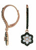 .98CT WHITE & BLACK DIAMOND 14KT ROSE GOLD 3D FLOWER LEVERBACK HANGING EARRINGS