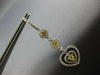 1.86CT WHITE & FANCY YELLOW DIAMOND 18K 2 TONE GOLD MULTI HEART HANGING EARRINGS