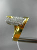 ESTATE LARGE 1.65CT DIAMOND 18KT WHITE & YELLOW GOLD 3D PAVE SQUARE FUN RING 995