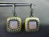 ESTATE .60CT DIAMOND PINK QUARTZ 14K BLACK YELLOW GOLD FILIGREE HANGING EARRINGS