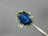 ANTIQUE LARGE 4.25CT DIAMOND & AAA SAPPHIRE 14KT WHITE GOLD HALO ENGAGEMENT RING