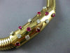 ANTIQUE 1.0CT OLD MINE DIAMOND RUBY 14K YELLOW GOLD SNAKE TUBAGOS NECKLACE #2295