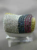 LARGE 3.0CT WHITE & FANCY YELLOW DIAMOND AAA SAPPHIRE & RUBY 18K WHITE GOLD RING