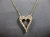 ESTATE .64CT DIAMOND 14KT YELLOW GOLD 3D ROUND CLASSIC OPEN HEART LOVE NECKLACE