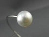 ESTATE .1CT DIAMOND & AAA SOUTH SEA PEARL 18K WHITE GOLD JOURNEY BANGLE BRACELET