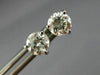ESTATE LARGE 1.40CT DIAMOND 14K WHITE GOLD 3D 3 PRONG ROUND STUD EARRINGS #25970