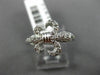 ESTATE WIDE .26CT DIAMOND 14KT WHITE GOLD 3D FLEUR DE LIS PAVE FILIGREE FUN RING