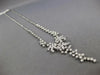 LARGE 4.39CT DIAMOND 18KT WHITE GOLD MULTI FLOWER LARIAT SEMI ETERNITY NECKLACE