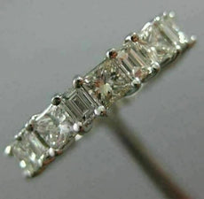LARGE 5.75CT PRINCESS & BAGUETTE DIAMOND 14K WHITE GOLD 3D ETERNITY WEDDING RING