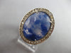 4.14CT DIAMOND & AAA SLICED SAPPHIRE 14KT WHITE GOLD OVAL & ROUND FILIGREE RING