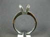 ESTATE WIDE .46CT DIAMOND 14K WHITE GOLD 2 ROW SEMI MOUNT ENGAGEMENT RING #19591