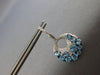 LARGE 3.98CT DIAMOND & AAA BLUE TOPAZ 14K WHITE GOLD CIRCULAR LEVERBACK EARRINGS