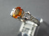 ESTATE 1.76CT DIAMOND & AAA ORANGE SAPPHIRE 14KT WHITE GOLD OVAL ENGAGEMENT RING