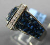 4.66CT DIAMOND &AAA SAPPHIRE 18K WHITE GOLD PRINCESS &ROUND INVISIBLE CROWN RING