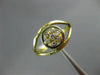 ESTATE .15CT DIAMOND 18KT YELLOW GOLD 3D FLOWER BEZEL CLASSIC LOVE RING #25832