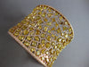 EXTRA LARGE WHITE & FANCY YELLOW DIAMOND 18KT YELLOW GOLD CUFF BANGLE BRACELET