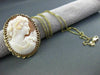 ANTIQUE LARGE 14KT YELLOW HAND CARVED LADY SHELL CAMEO PENDANT & BROOCH #22104