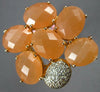 EXTRA LARGE 15.25CT DIAMOND & AAA ORANGE QUARTZ 14K WHITE & ROSE GOLD OVAL RING