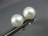 ESTATE NATURAL WHITE AAA SOUTH SEA PEARL 14KT WHITE GOLD 3D STUD EARRINGS #2709