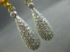 ANTIQUE LONG 3.58CT DIAMOND 18KT W&Y GOLD FILIGREE DROP EARRINGS ONE OF A KIND
