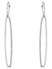 .33CT DIAMOND 14KT WHITE GOLD 3D ELONGATED OVAL SQUARE HUGGIE HANGING EARRINGS