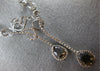 LARGE 24.20CT WHITE & MOCHA DIAMOND & SMOKY TOPAZ 14K WHITE GOLD LARIAT NECKLACE