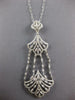 EXTRA LARGE 2.64CT DIAMOND 14KT WHITE GOLD ROUND & MARQUISE MULTI LEAF PENDANT