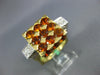 ESTATE EXTRA LARGE 4.50CT DIAMOND AAA CITRINE 18K 2 TONE GOLD 3D SQUARE FUN RING