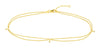 .05CT DIAMOND 14KT YELLOW GOLD 3 STONE BY THE YARD DOUBLE STRAND ANKLE /BRACELET