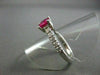 ESTATE WIDE 1.47CT DIAMOND & AAA RUBY 14K WHITE GOLD LUCIDA ENGAGEMENT RING #122