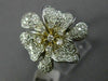 ESTATE LARGE 2.68CT DIAMOND 18K TWO TONE GOLD FLOWER CLUSTER MULTI SHAPE RING