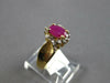 ESTATE 1.10CT DIAMOND & AAA RUBY 14KT YELLOW GOLD OVAL & ROUND FLOWER FUN RING