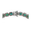 LARGE 19.80CT DIAMOND & AAA EMERALD 18KT 2 TONE GOLD 3D SQUARE OCTAGON BRACELET