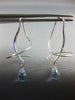 LARGE 4.0CT AAA EF BLUE TOPAZ 14K WHITE GOLD TEAR DROP HANGING EARRINGS #26867