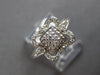 ESTATE .24CT DIAMOND 14KT WHITE GOLD 3D CLUSTER FLOWER SQUARE FRIENDSHIP RING
