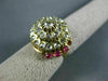 ANTIQUE LARGE 1.40CT DIAMOND & AAA RUBY 14KT TWO TONE GOLD COCKTAIL RING #23391
